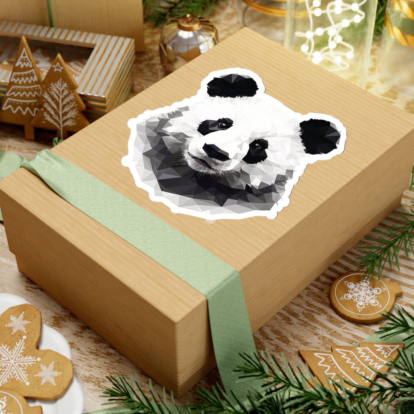 Panda Geometric Sticker - Embrace Playful Charm