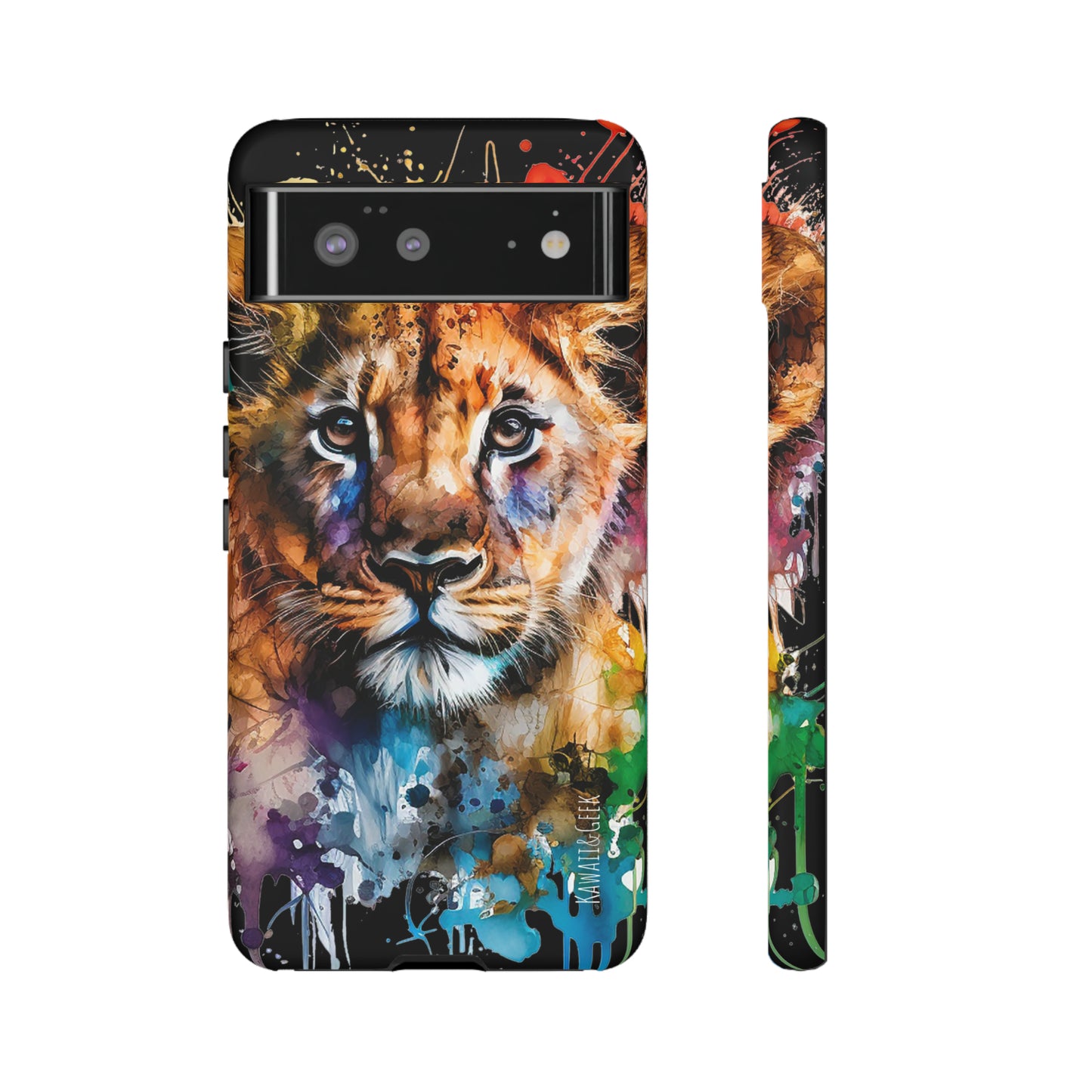 Watercolor Lion Cub Tough Phone Case - iPhone 15 compatible