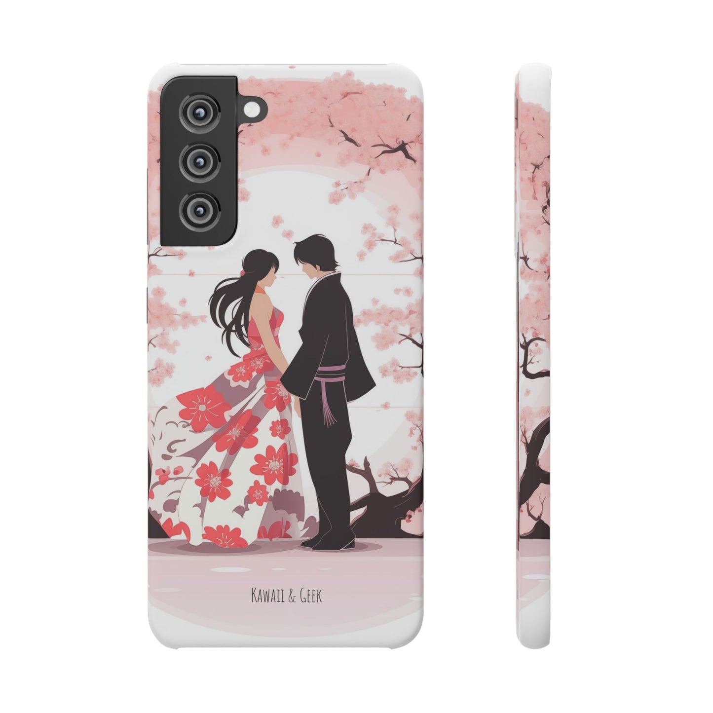 Japanese Blossom Love Premium Phone Case - Valentine's Cherry Tree Design