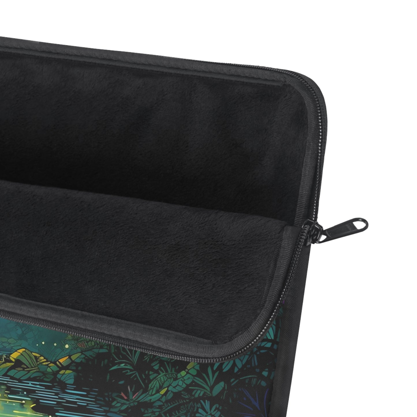 Mysterious Rain Forest Laptop Sleeve - Protect Your Device with an Enchanting Sunset Scene