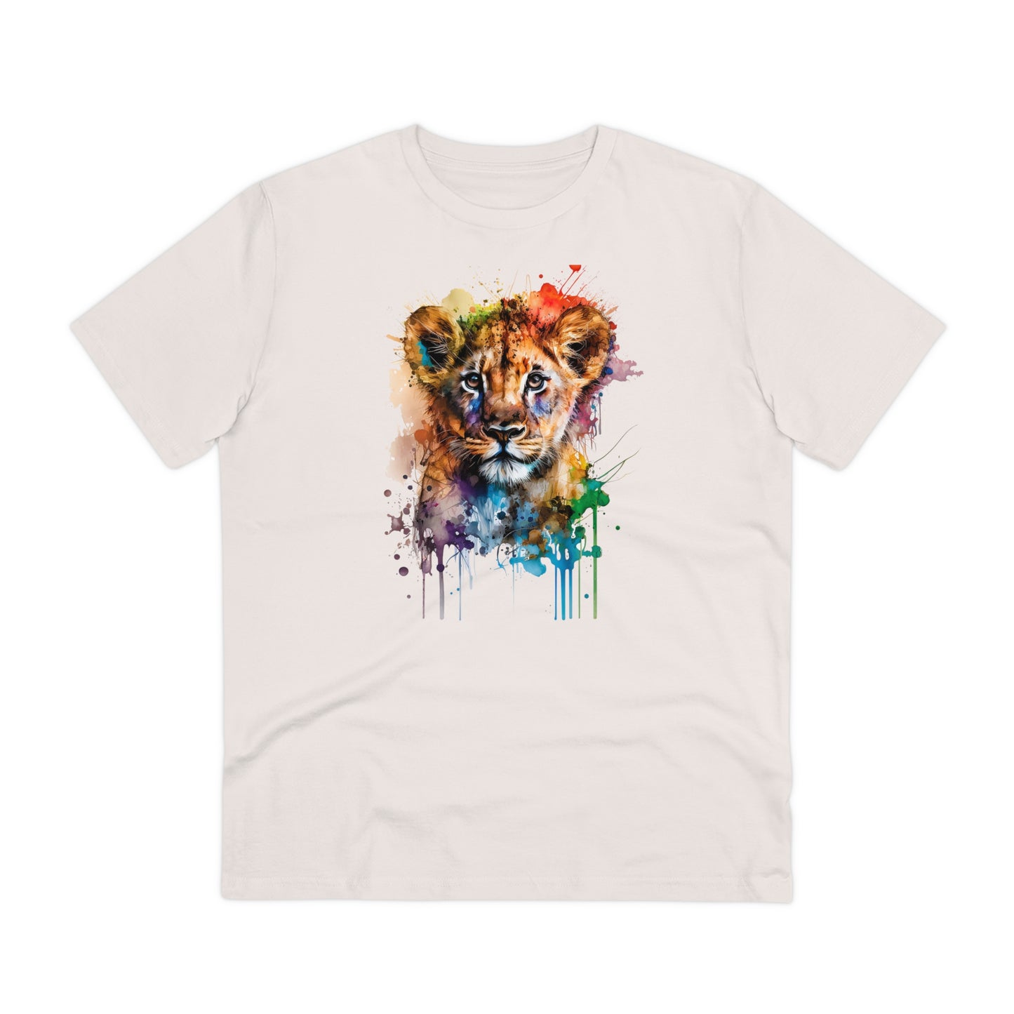 Cute Lion Cub in Watercolor Style Organic Unisex T-Shirt - Add Some Adorable and Eco-Friendly Style to Your Wardrobe