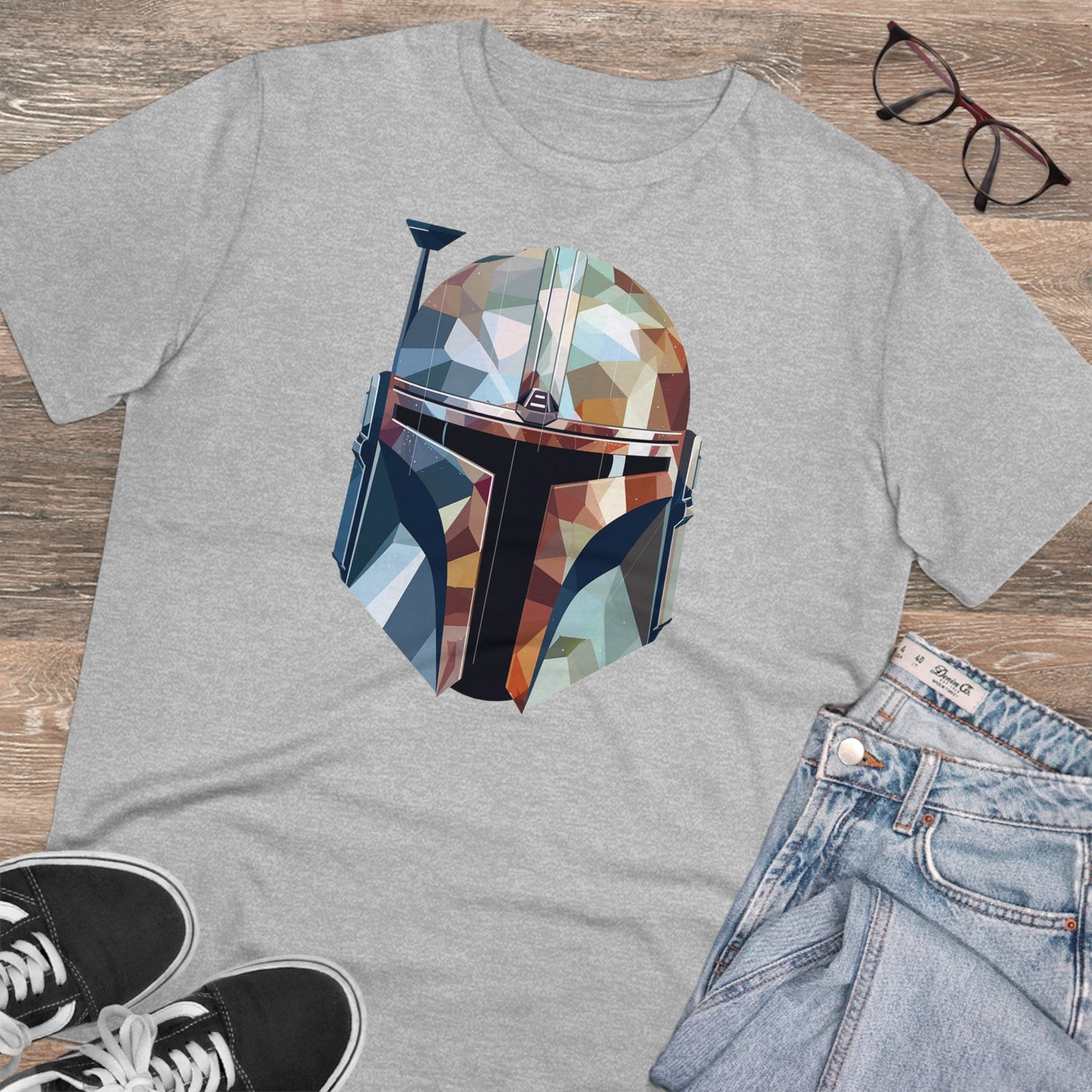 The Mandalorian Polygonal T-Shirt - Embrace Interstellar Adventure - Star Wars