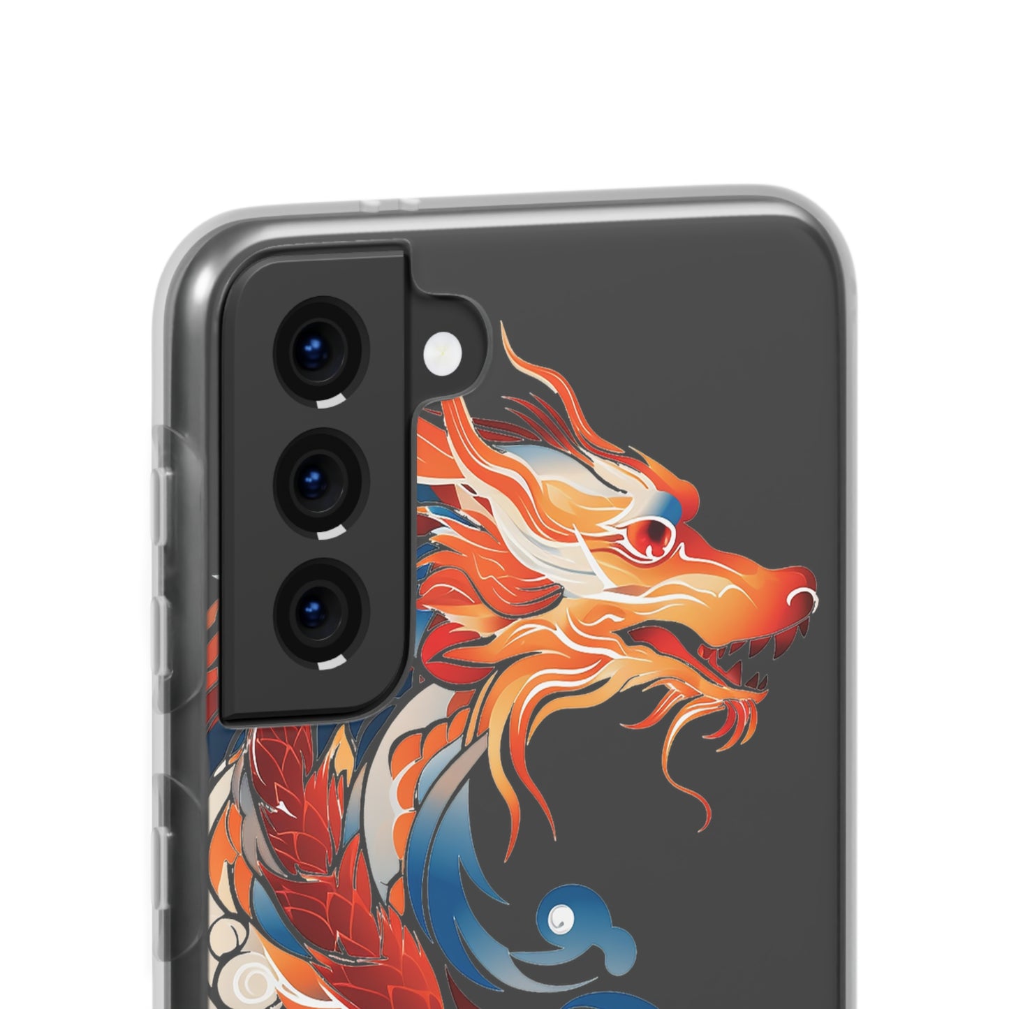 Elegant Chinese Ink Dragon Flexi Transparent Phone Case