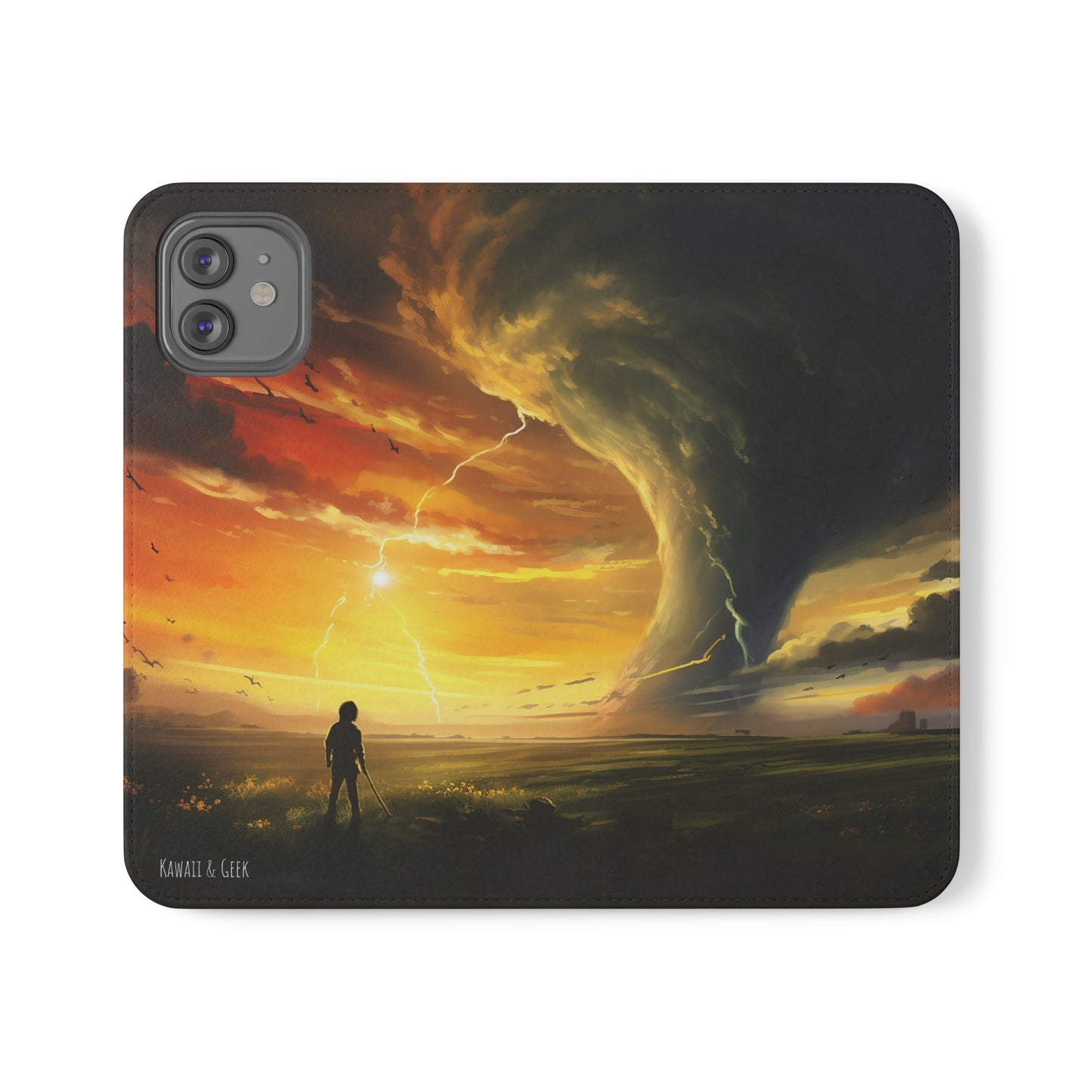Apocalyptic Tornado Kids Flip Phone Case