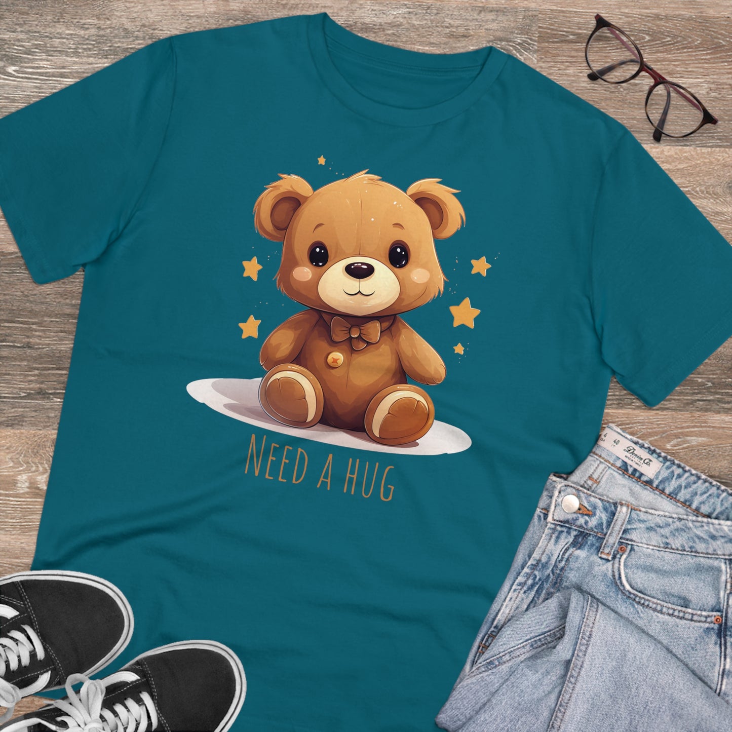 Eco-Friendly "Need a Hug" Teddy Bear Tee