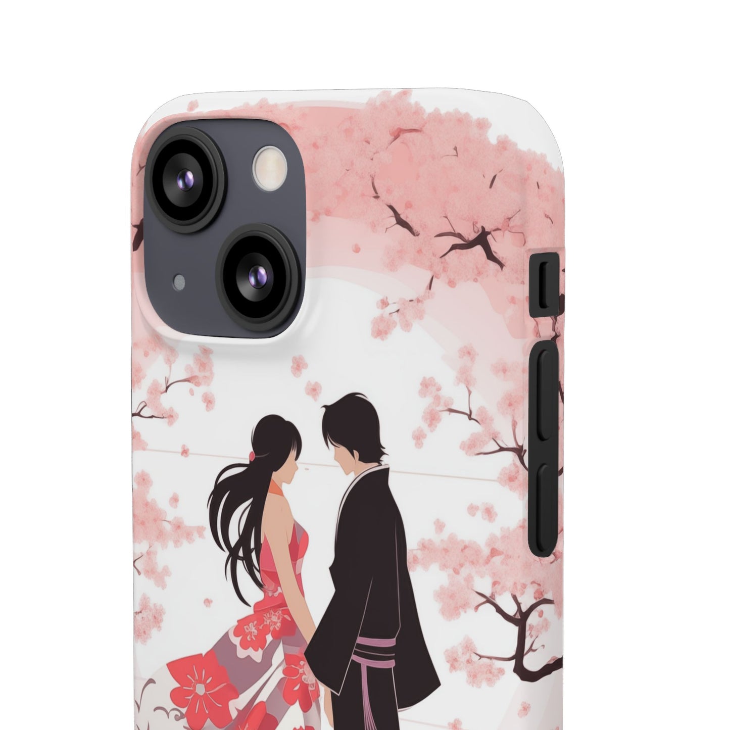 Japanese Blossom Love Premium Phone Case - Valentine's Cherry Tree Design