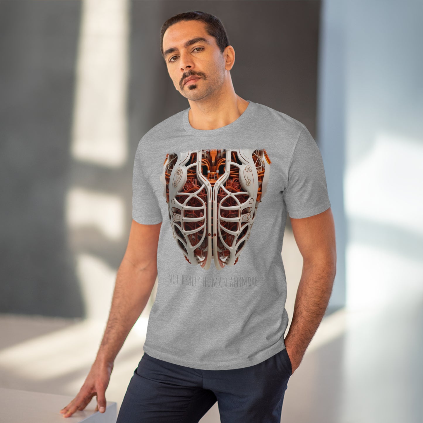 Eco-T-shirt: Cybernetic Chest "Not Really Human"