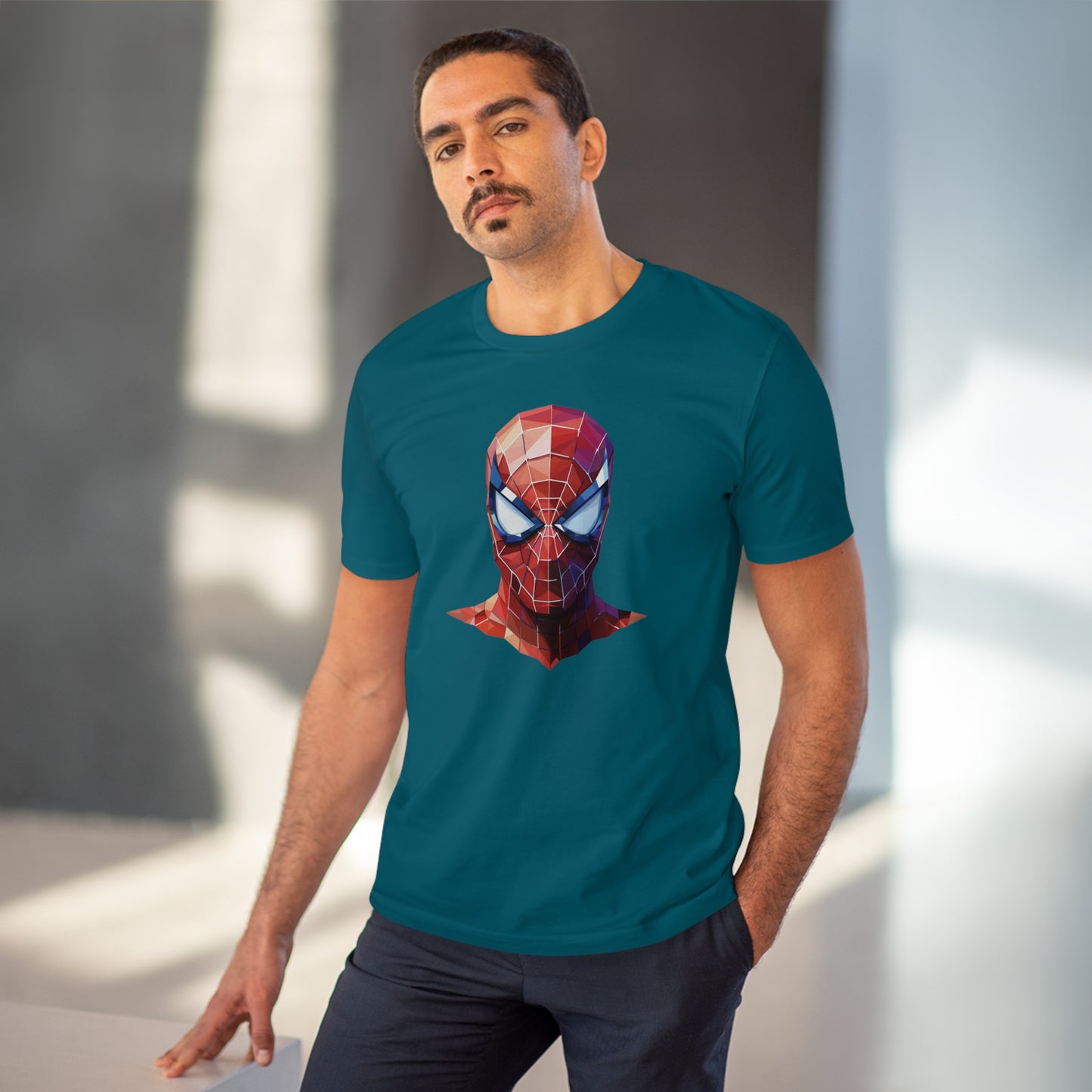 Spider-Man Polygonal Geometric T-Shirt - Swing into Stylish Adventure