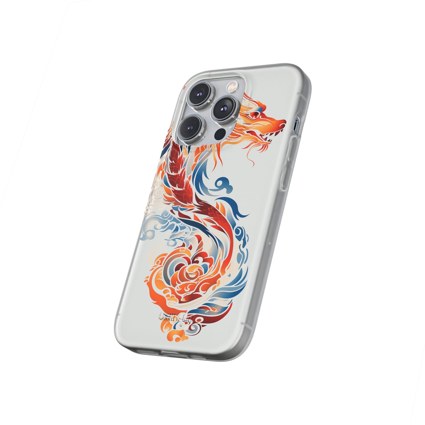 Elegant Chinese Ink Dragon Flexi Transparent Phone Case