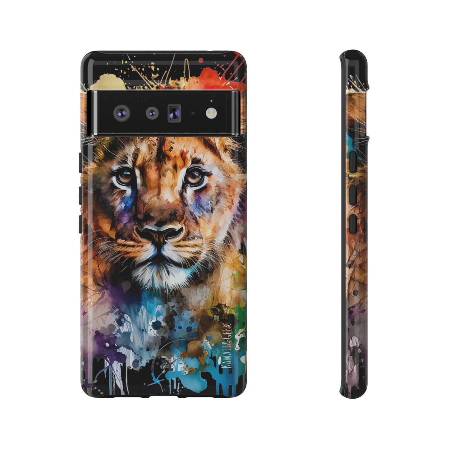 Watercolor Lion Cub Tough Phone Case - iPhone 15 compatible