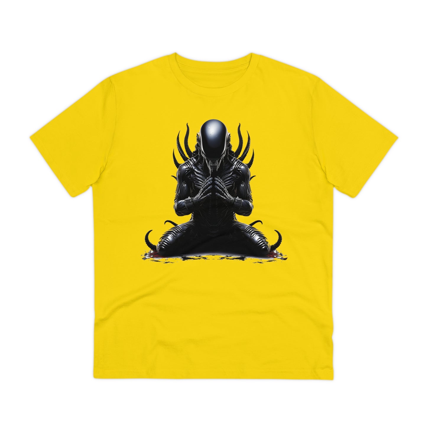 Eco-Friendly Zen Alien Xenomorph T-shirt - Embrace Galactic Serenity