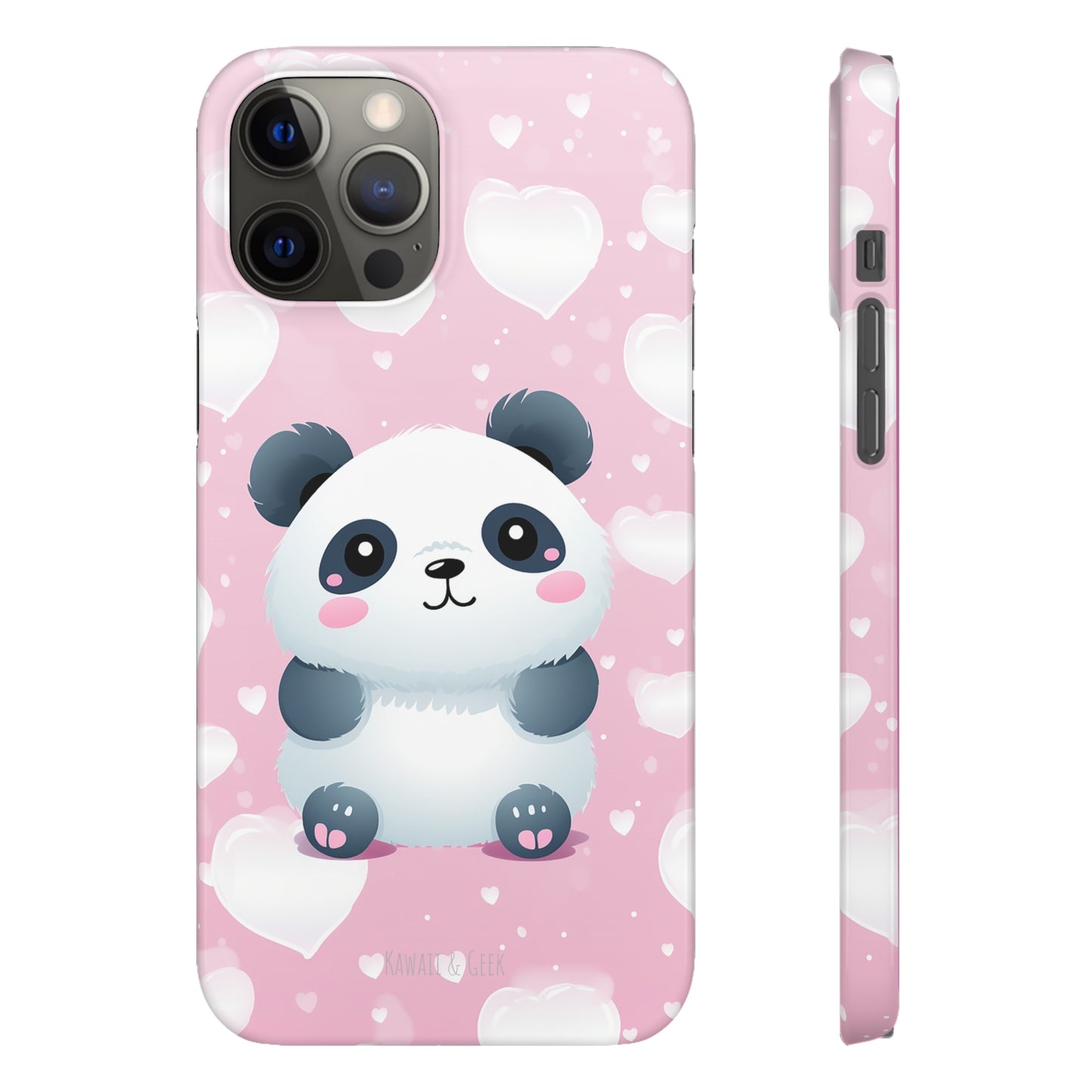 Cute Panda & Hearts Premium Phone Case