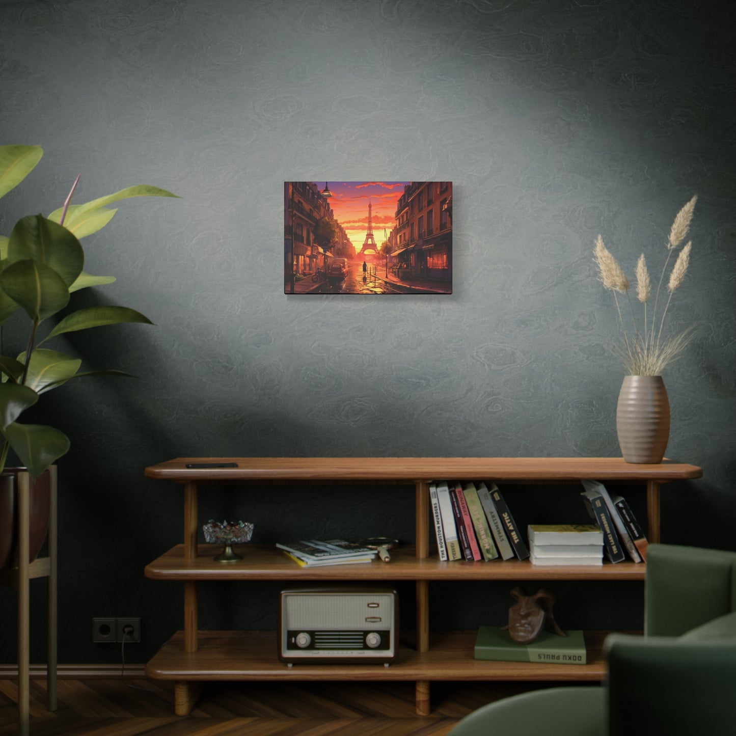 Paris Sunset Canvas - Capture the Romantic Streets and Eiffel Tower in Artistic Splendor