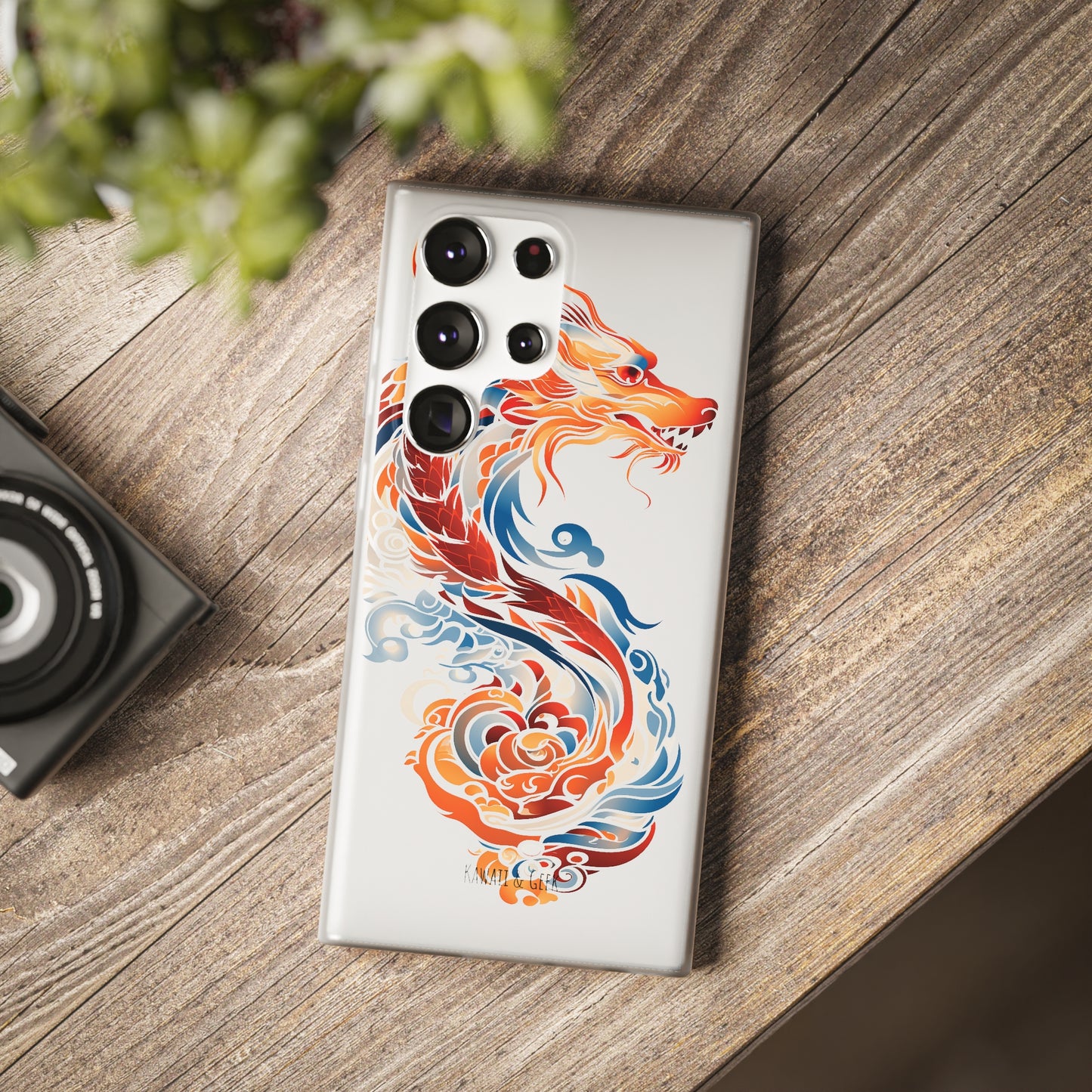 Elegant Chinese Ink Dragon Flexi Transparent Phone Case