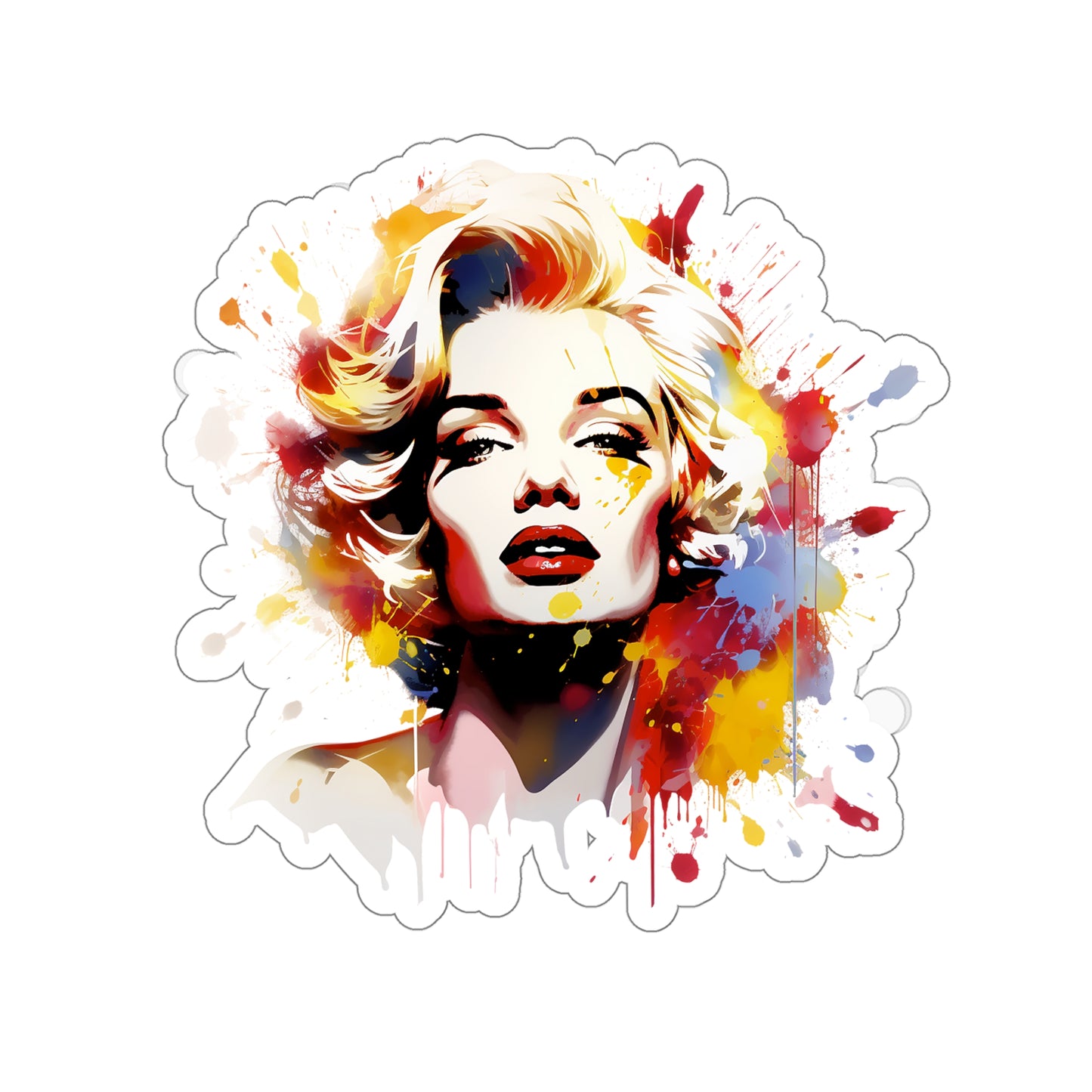 Marilyn Monroe Sticker in Watercolor Style