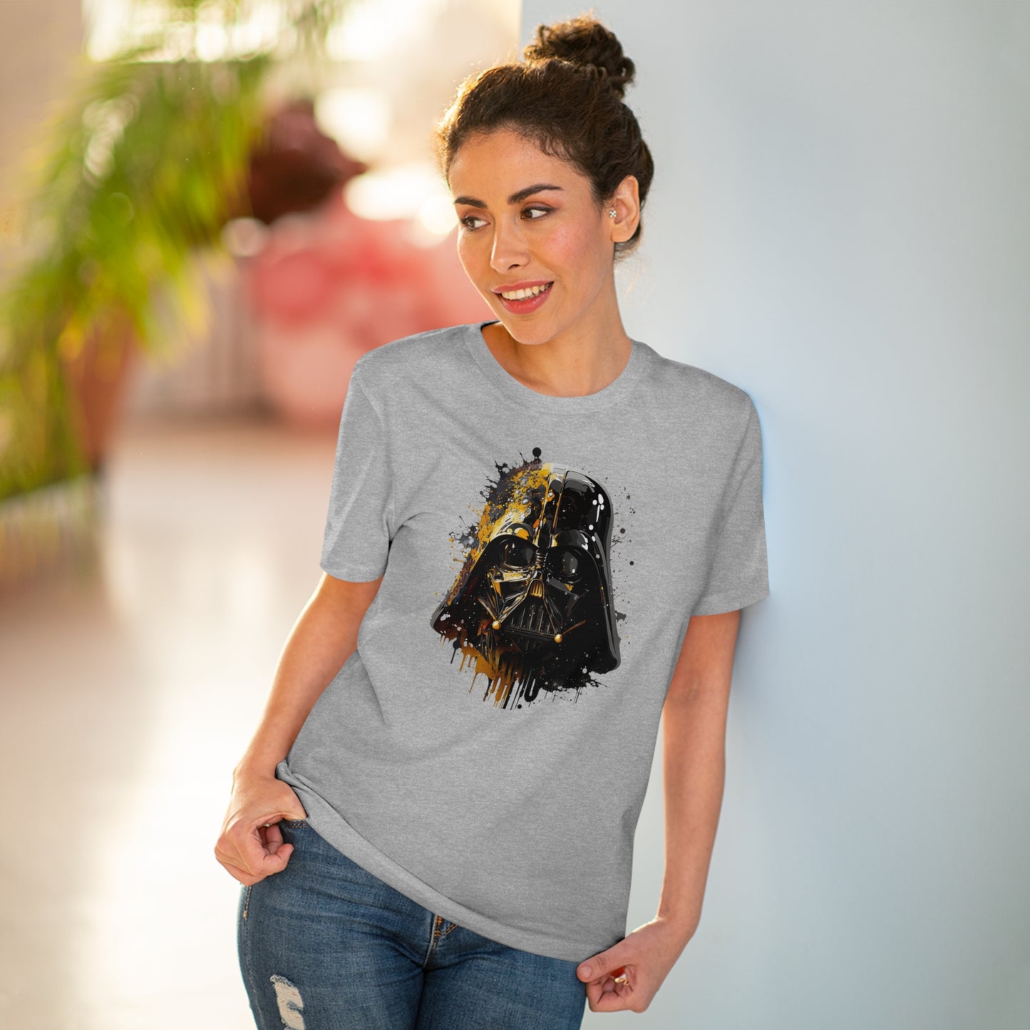 Darth Vader in Watercolor Style Eco-Friendly Unisex T-Shirt - Add Some Artistic and Sustainable Style to Your Wardrobe