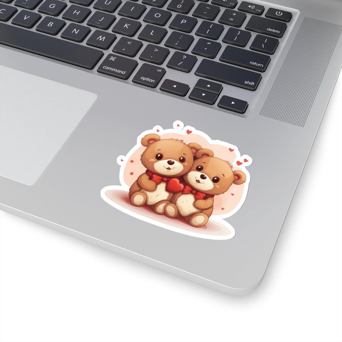 Valentine's Teddy Bear Heart Sticker