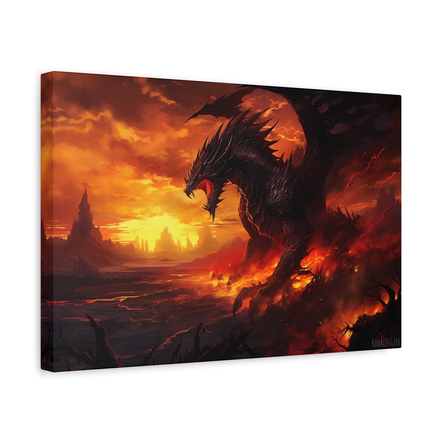 Unleash the Mighty: Gigantic Fire Dragon Canvas