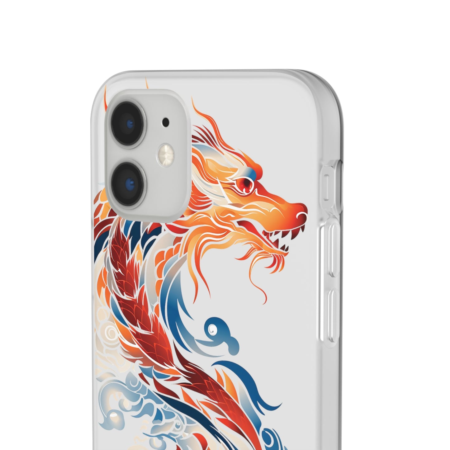 Elegant Chinese Ink Dragon Flexi Transparent Phone Case