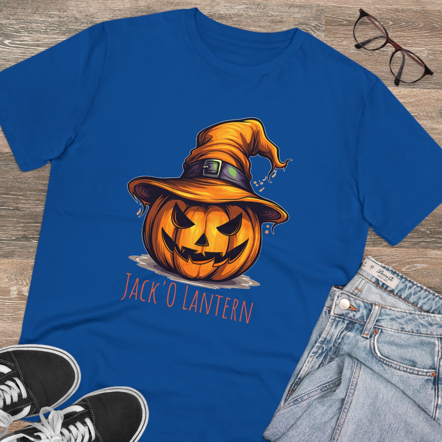 Eco-friendly Jack O Lantern Tee: Funny Pumpkin Halloween Sorcerer Edition