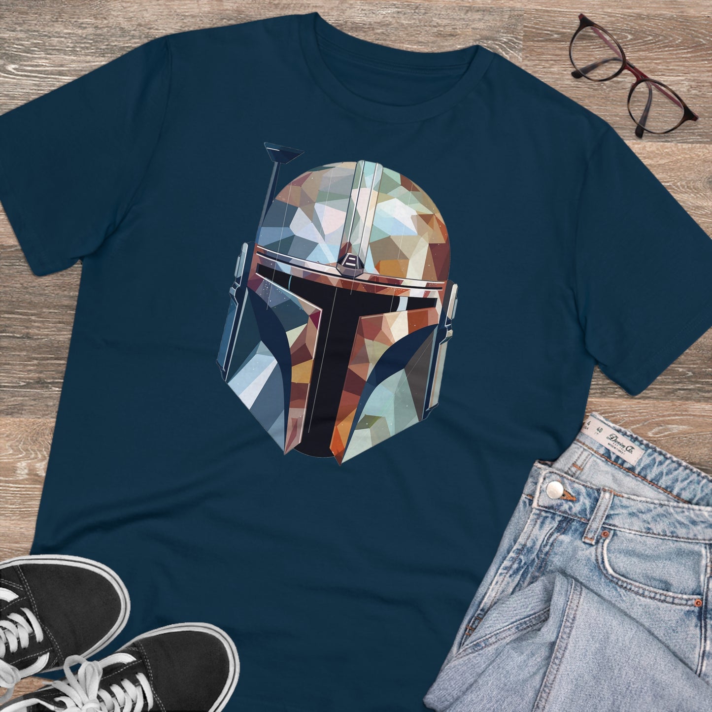 The Mandalorian Polygonal T-Shirt - Embrace Interstellar Adventure - Star Wars