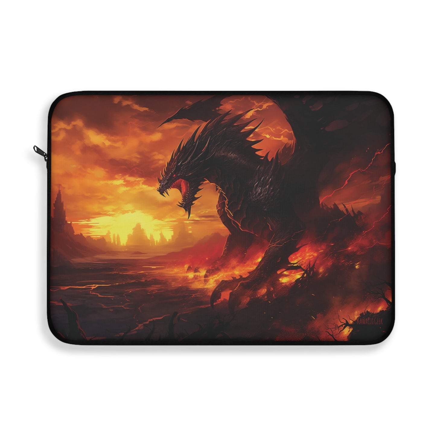 Unleash the Power: Gigantic Fire Dragon Laptop Sleeve