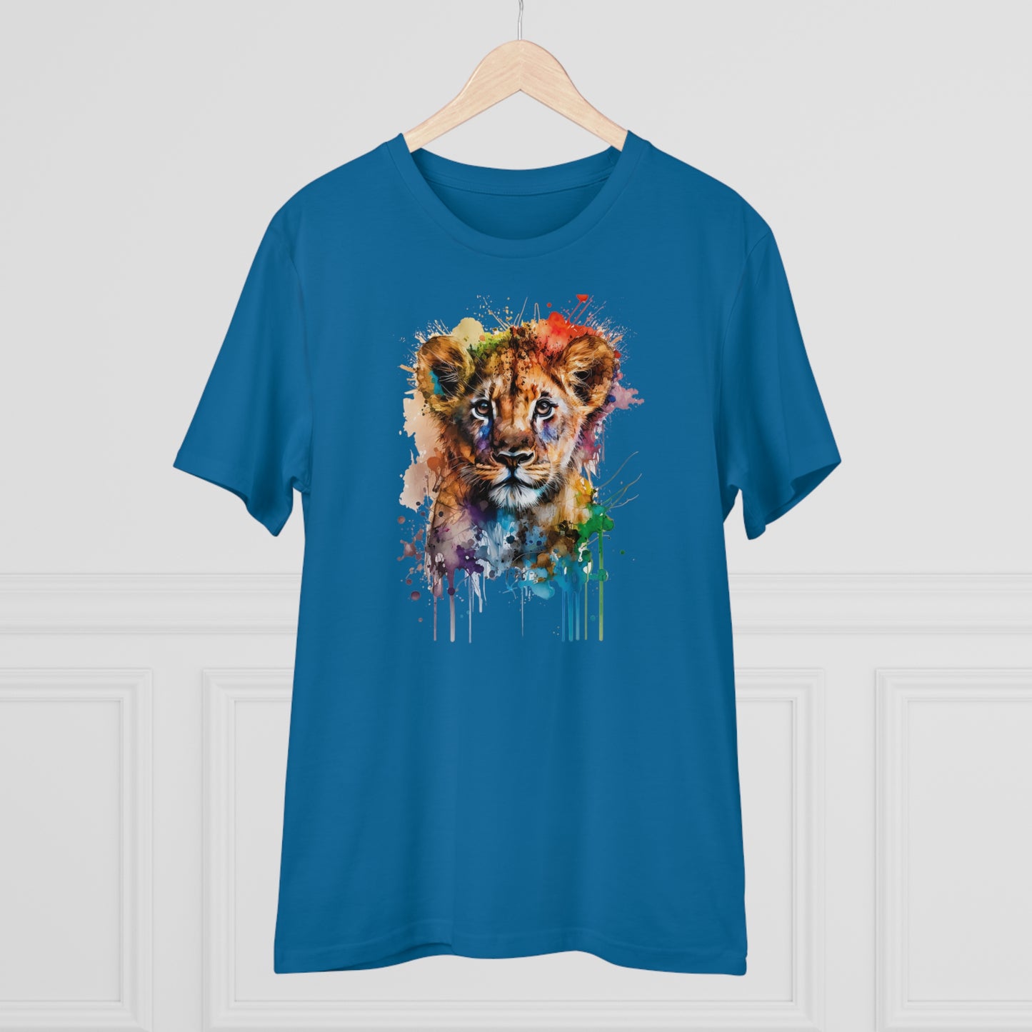 Cute Lion Cub in Watercolor Style Organic Unisex T-Shirt - Add Some Adorable and Eco-Friendly Style to Your Wardrobe