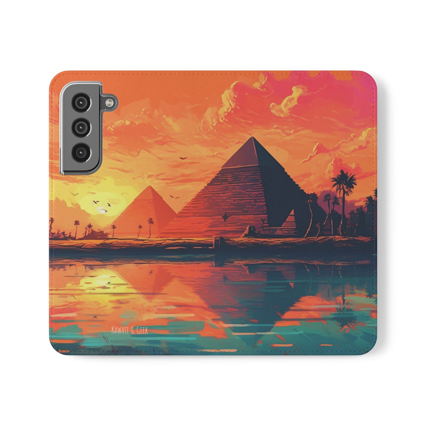Egyptian Pyramid at Sunset Flip Phone Case - Carry the Mystique of Ancient Egypt with You