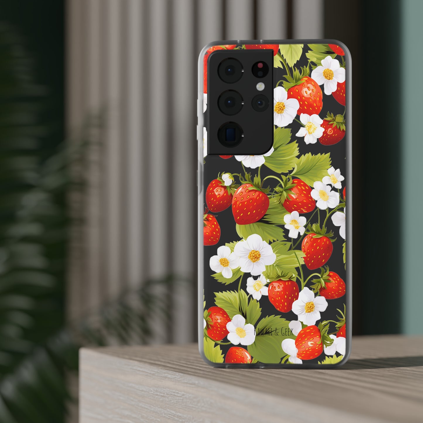 Strawberries & Florals Flexi and Transparent Phone Case