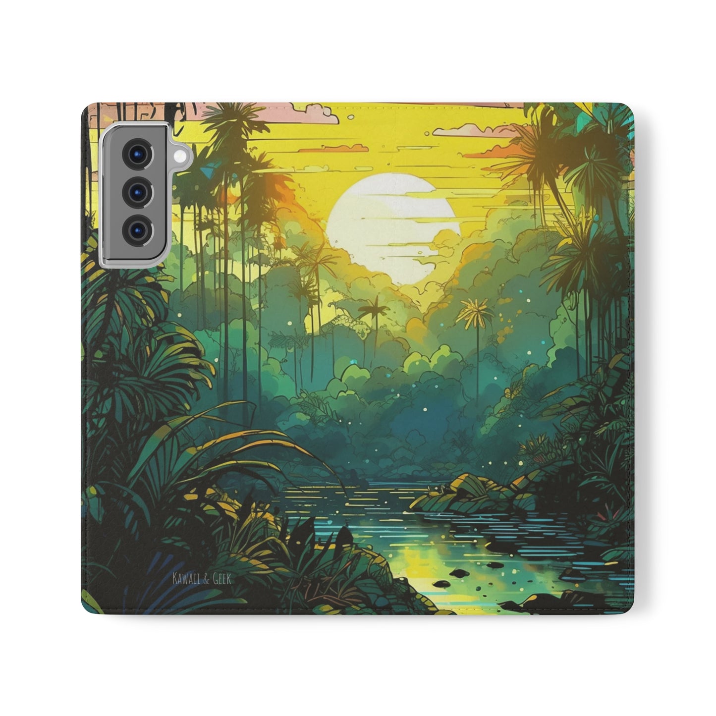 Rainforest at Sunset Flip Phone Case - Capture the Serenity of Nature on Your Device