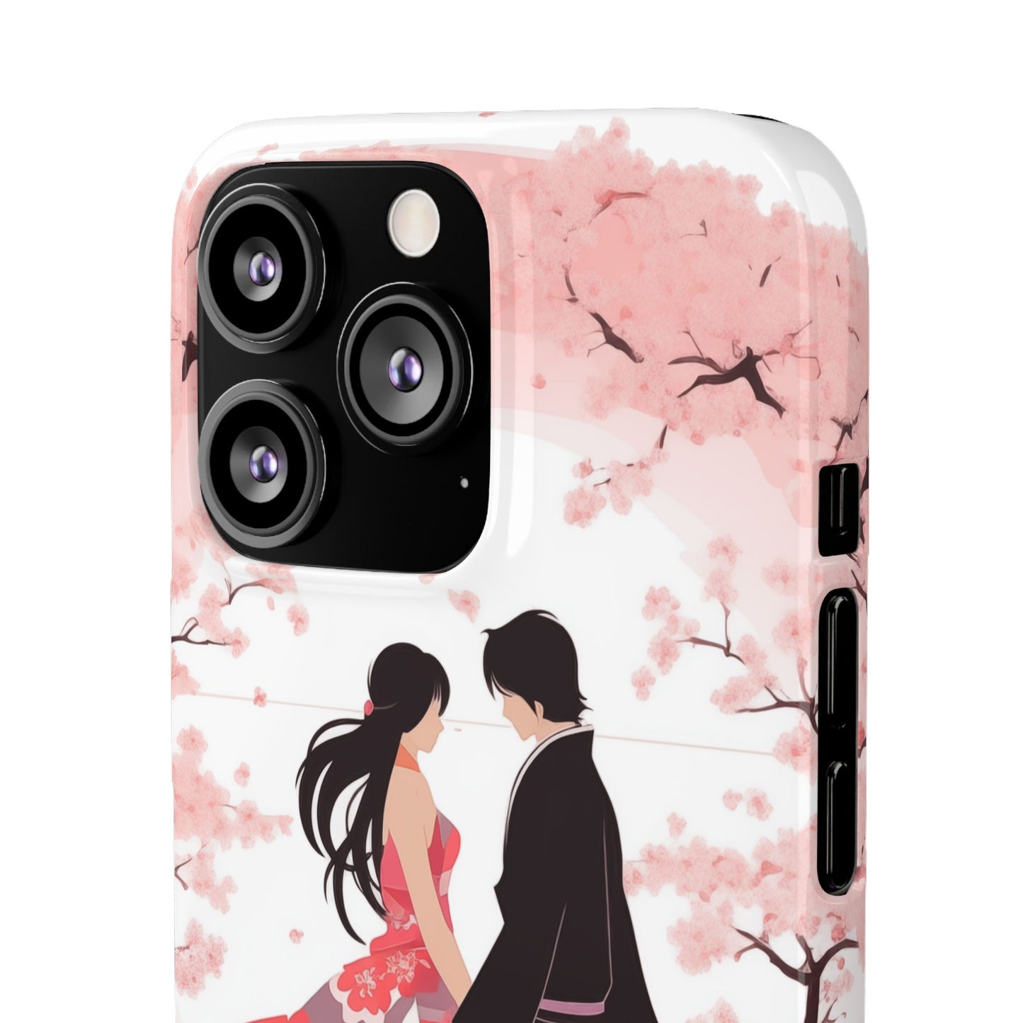 Japanese Blossom Love Premium Phone Case - Valentine's Cherry Tree Design