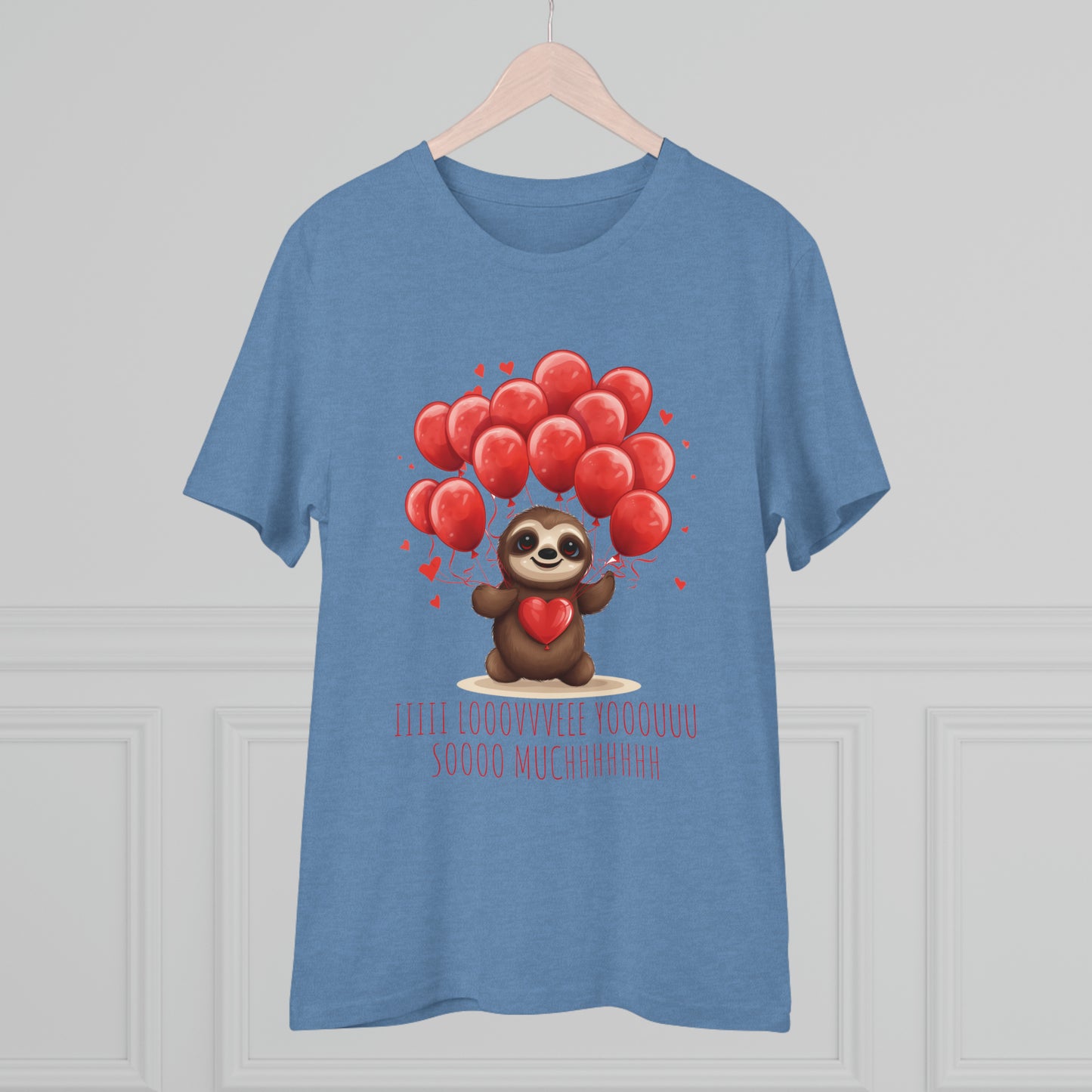 Sloth Love Balloon Tee - Eco-Friendly Slow Love Shirt - Valentine's Day Special