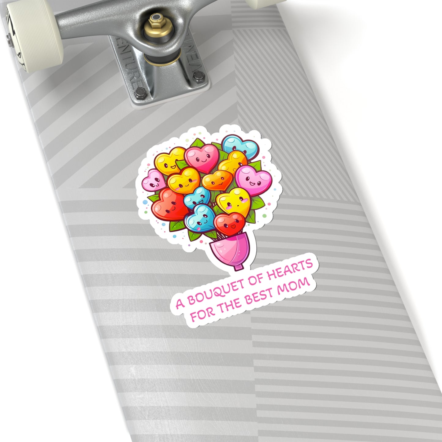A Bouquet of Hearts for the Best Mom Sticker - Celebrate Mother's Day with Love and Appreciation
