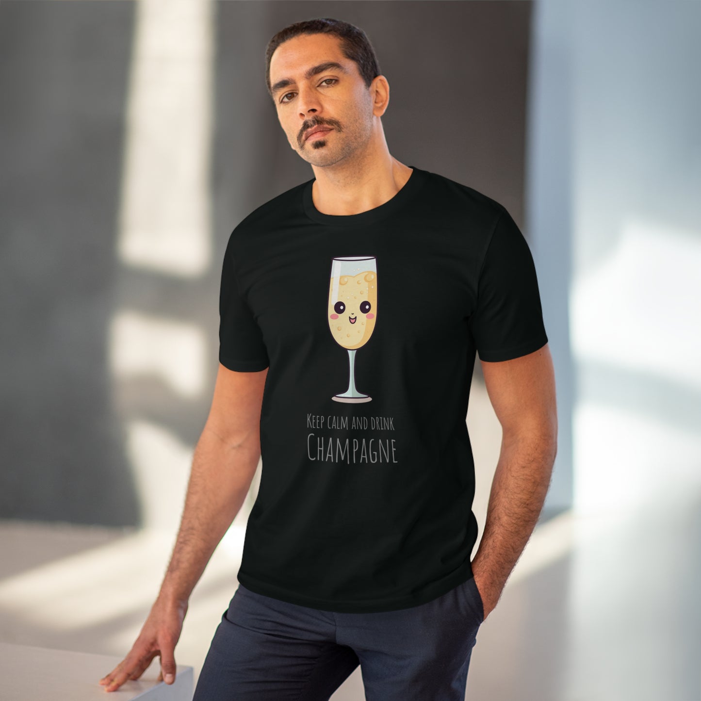 Keep Calm and Drink Champagne T-Shirt - Eco-Friendly Design