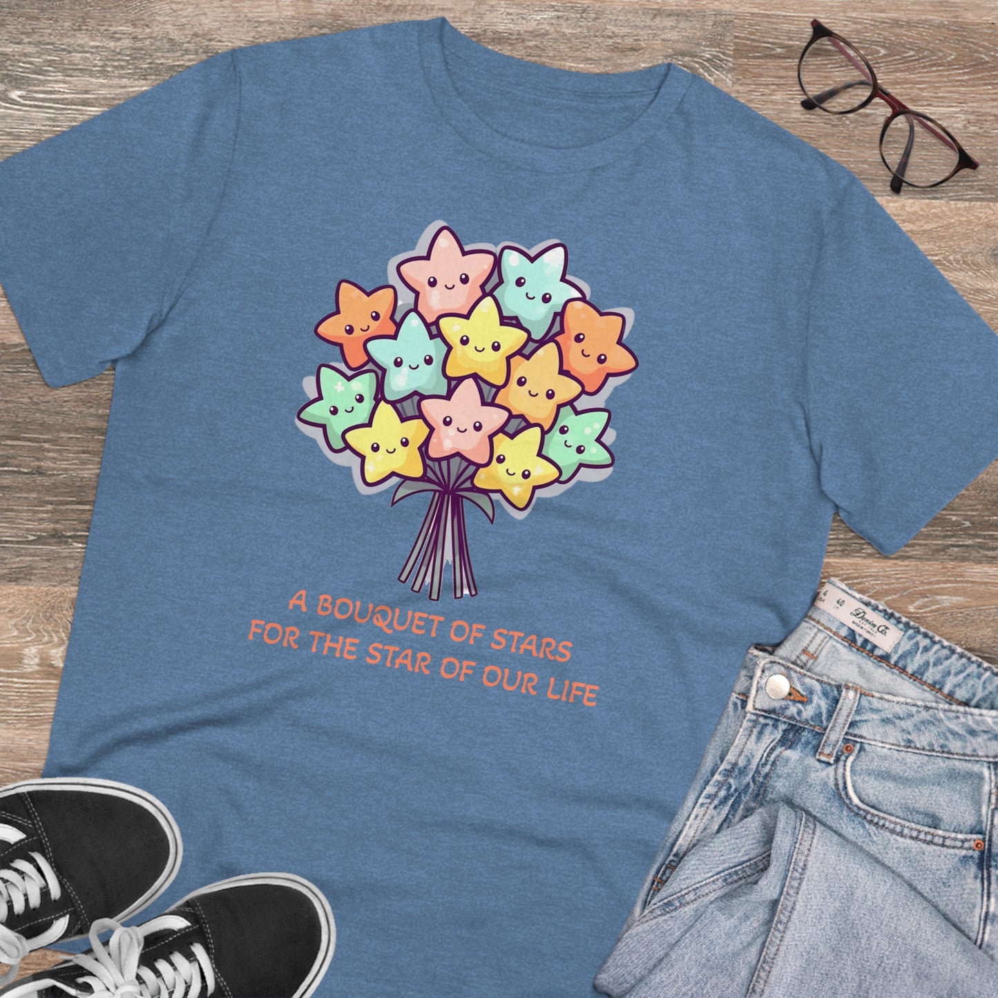 Bouquet of Stars for the Star of Our Life - Unisex Eco-Friendly T-Shirt - Father's and Mother's Day Special