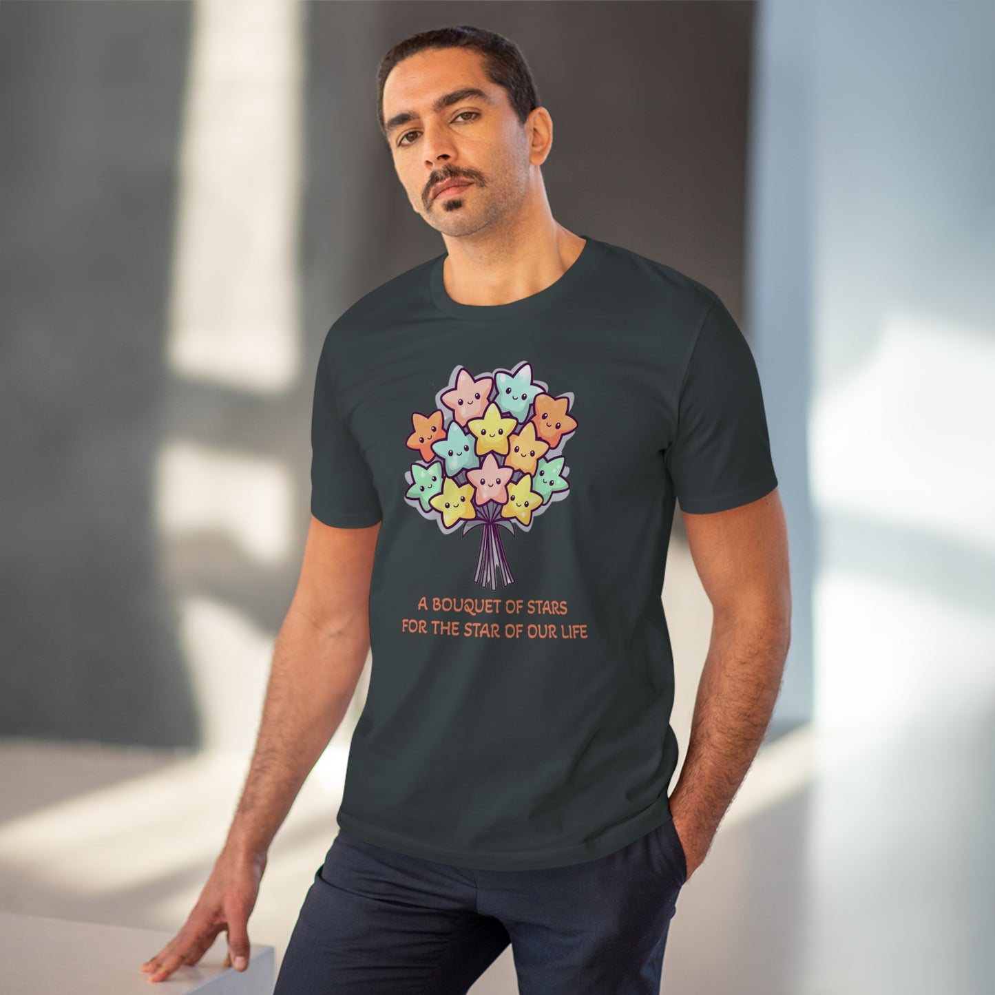 Bouquet of Stars for the Star of Our Life - Unisex Eco-Friendly T-Shirt - Father's and Mother's Day Special