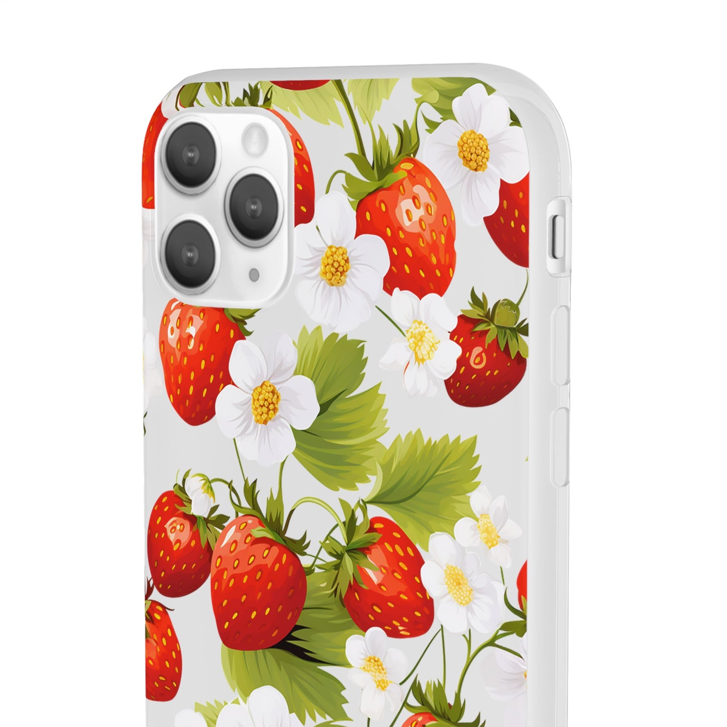 Strawberries & Florals Flexi and Transparent Phone Case