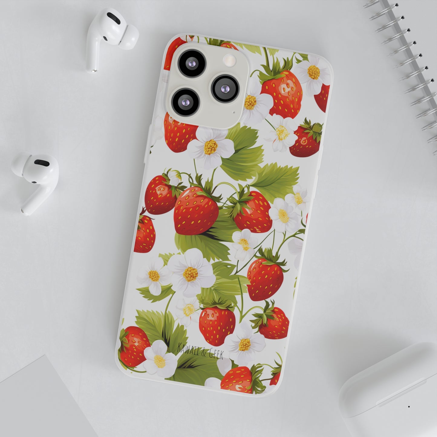 Strawberries & Florals Flexi and Transparent Phone Case