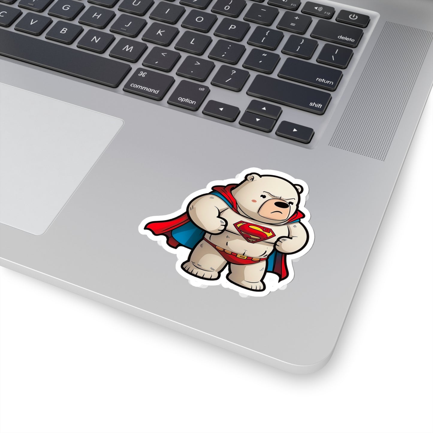 Majestic and Powerful Superman Polar Bear Sticker - Stand Strong with this Heroic Arctic Bear