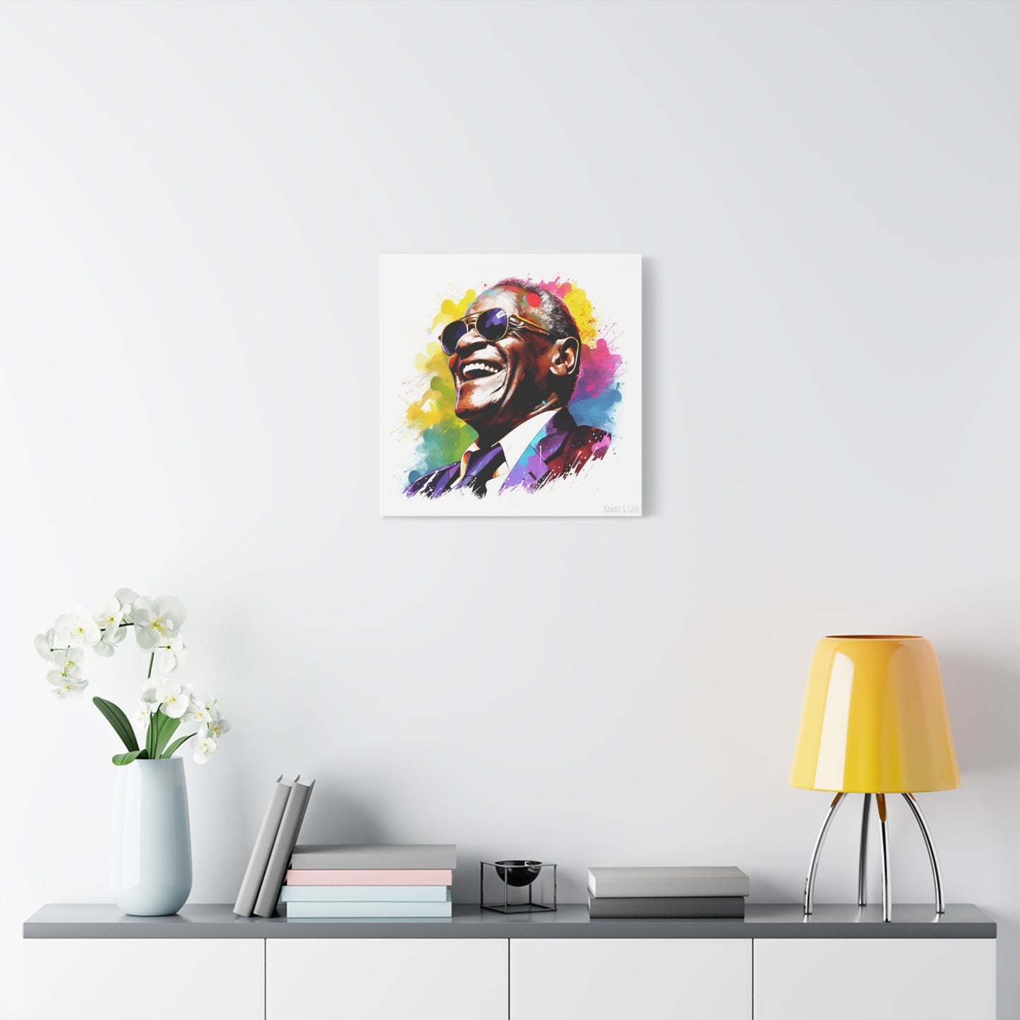 Ray Charles Watercolor Tribute : Timeless Cotton Canva