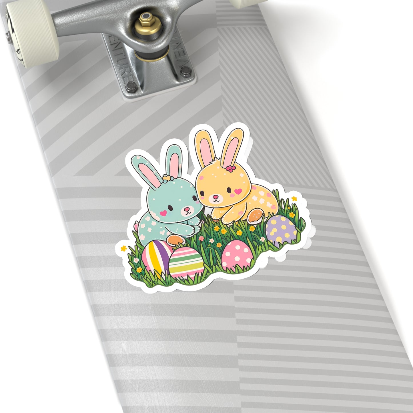 Kawaii Easter Rabbit Sticker - Add Some Cute and Festive Style to Your Tech