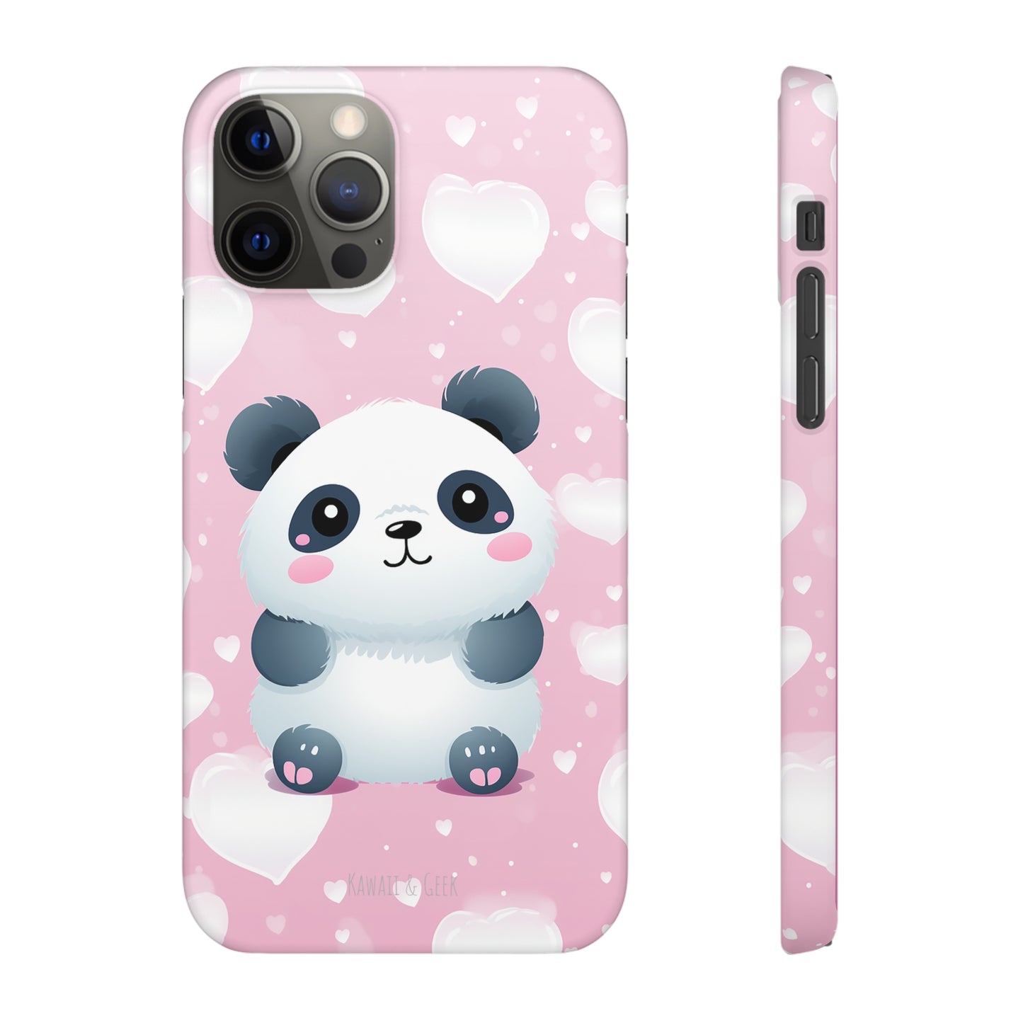 Cute Panda & Hearts Premium Phone Case