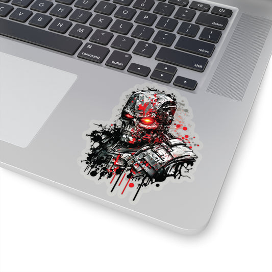 Watercolor Terminator T-800 Sticker - Add Some Unique and Scary Style to Your Tech