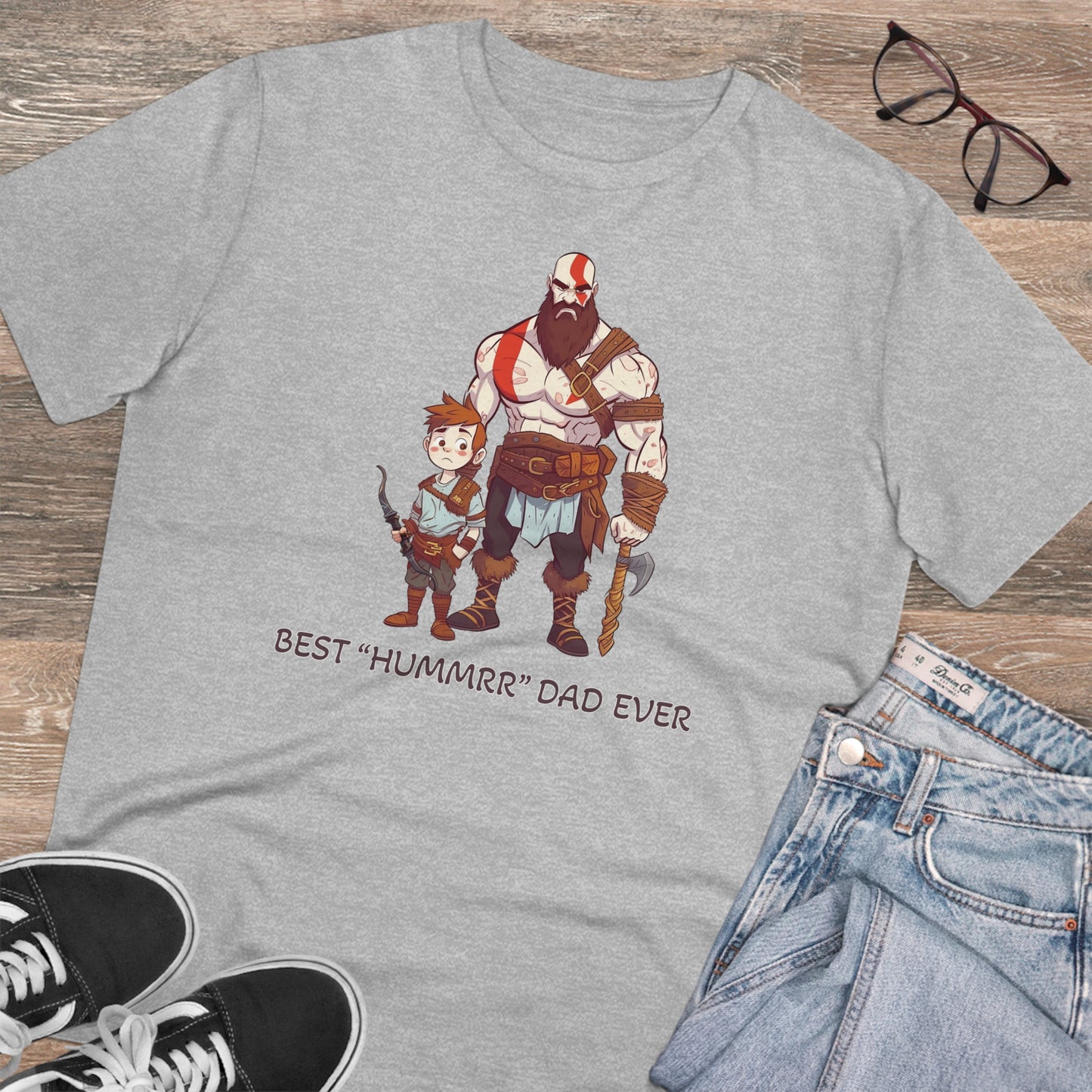 Kratos - God of War T-Shirt - BEST Hummrr Dad Ever - Celebrate Father's Day with Playful Style
