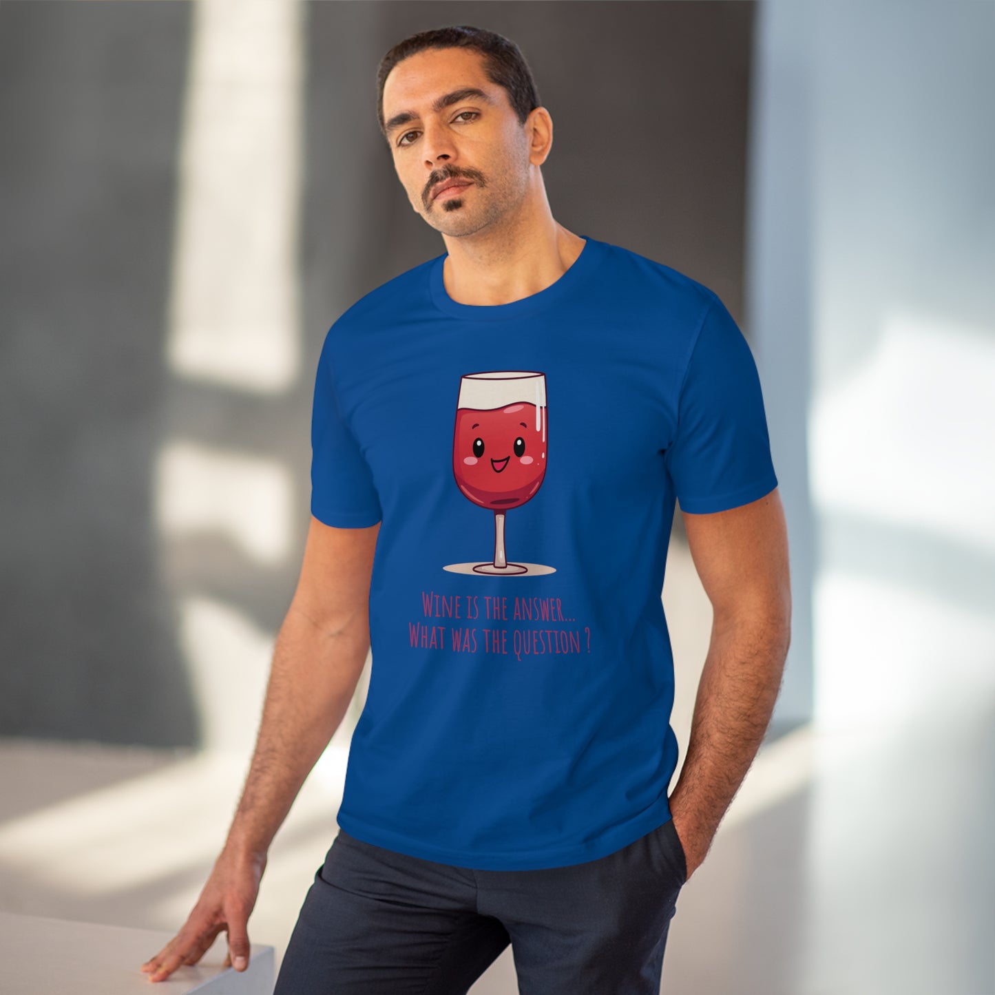 Eco-Friendly 'Wine is the Answer' T-Shirt - Cute Red Wine Design, Unisex