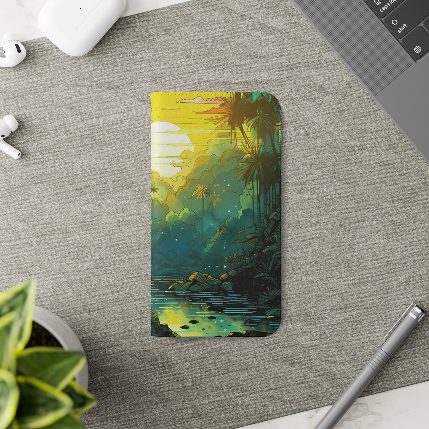 Rainforest at Sunset Flip Phone Case - Capture the Serenity of Nature on Your Device