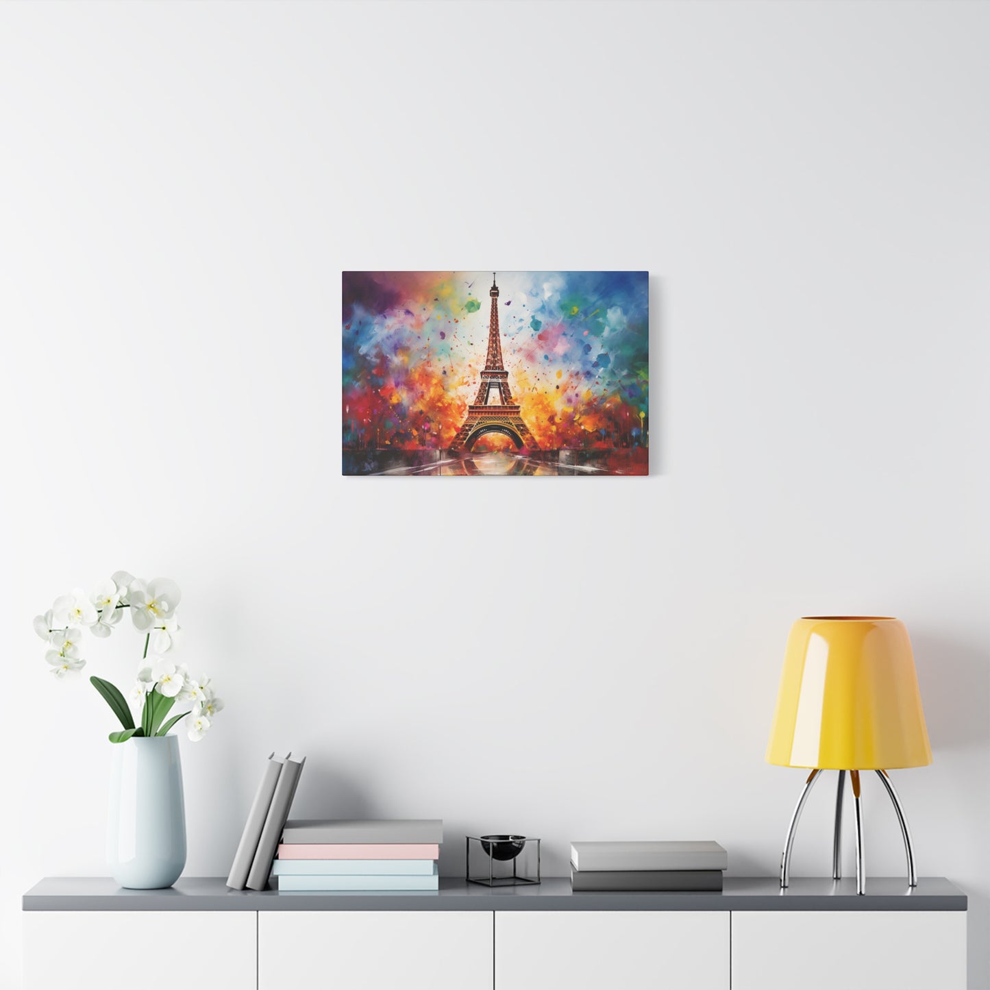 Colorful Eiffel Tower Premium Cotton Canvas for Paris Lovers
