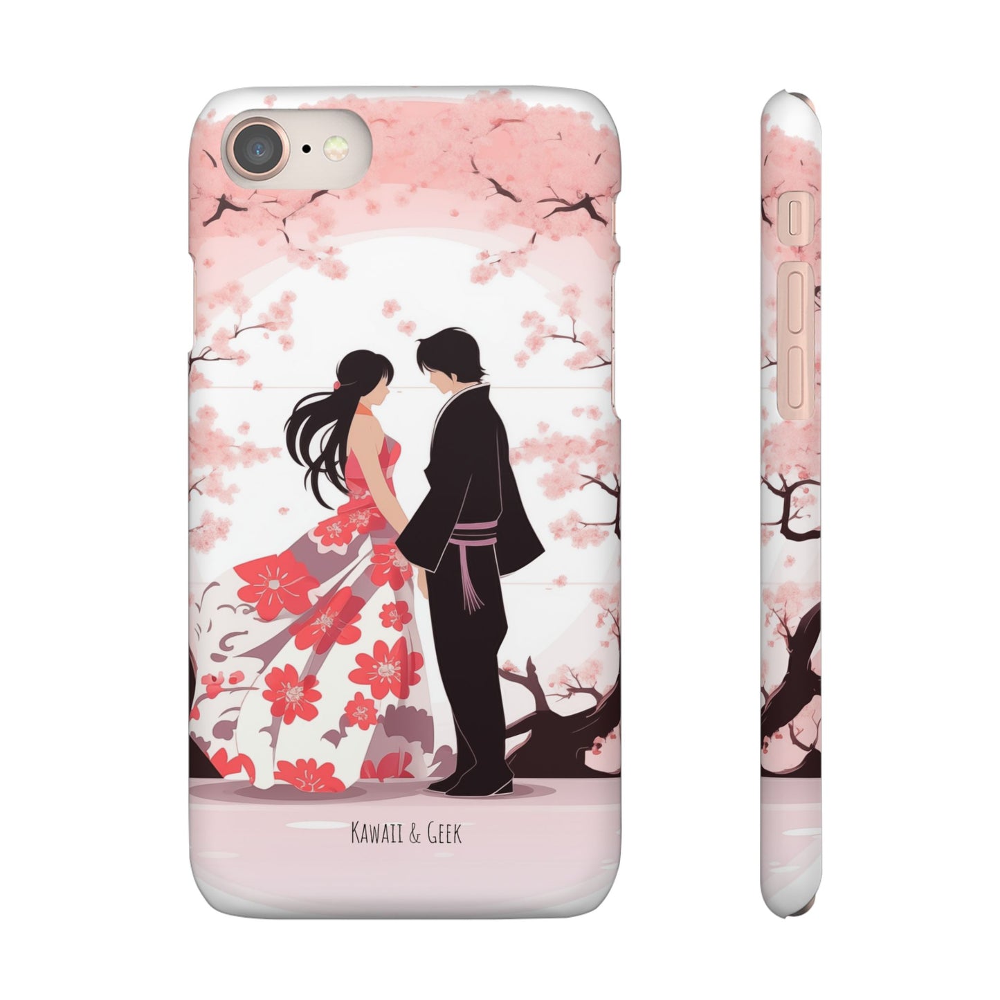 Japanese Blossom Love Premium Phone Case - Valentine's Cherry Tree Design