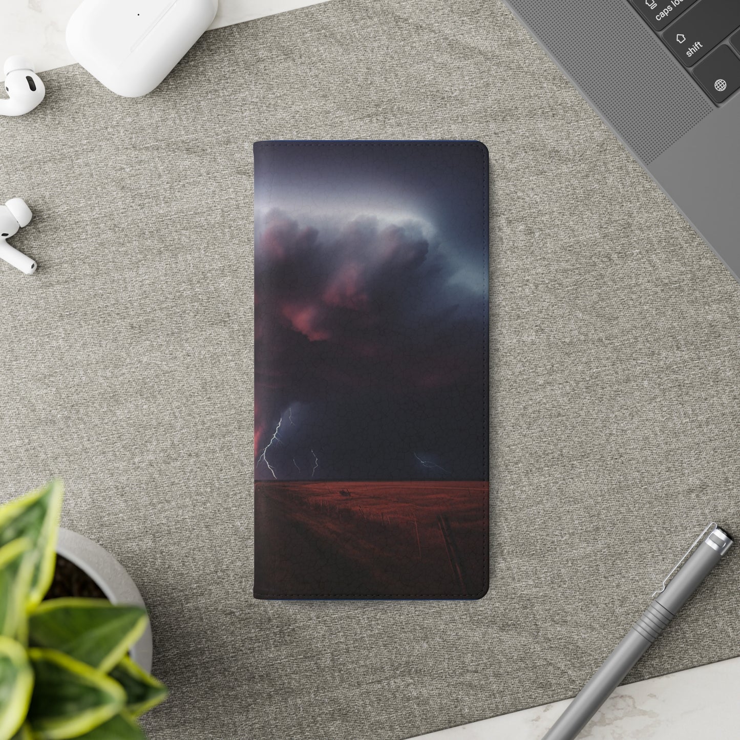 Super Cell Tornado Lightning Flip Phone Case