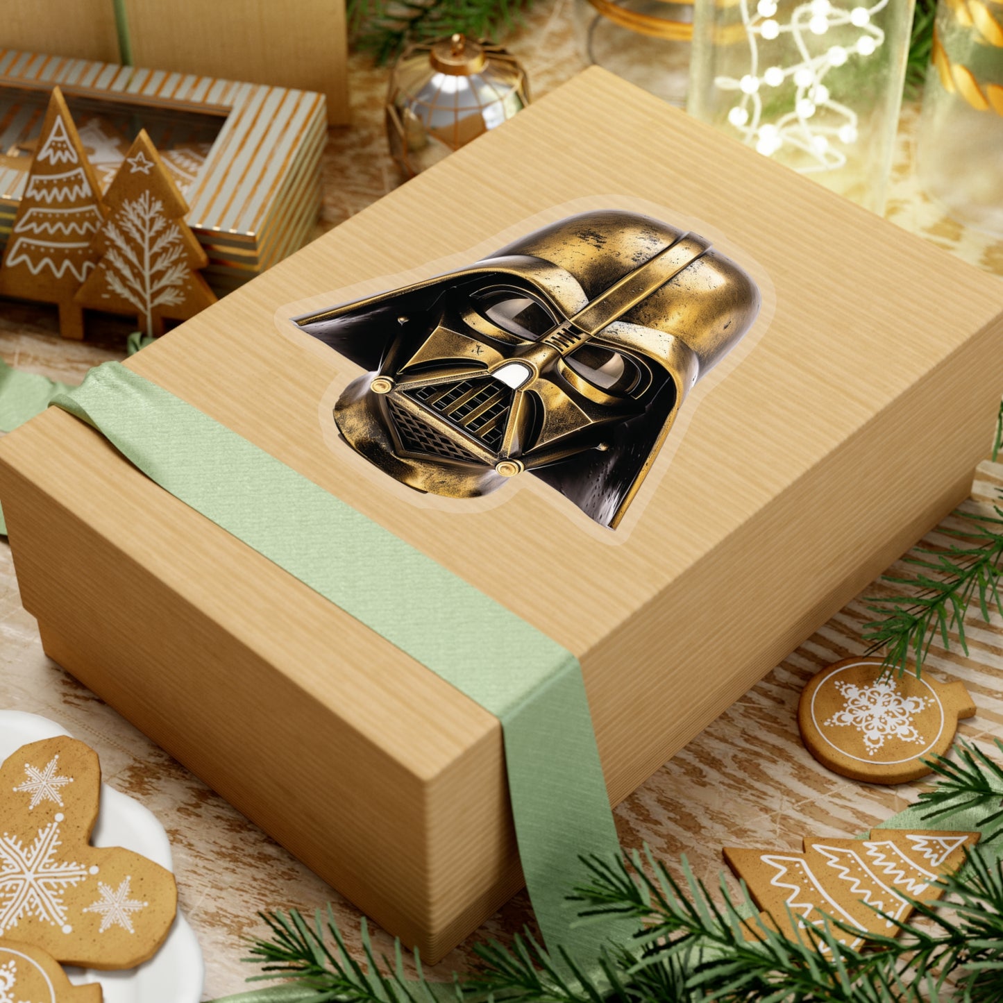 Gold Darth Vader Sticker - Unleash Imperial Grandeur - Star Wars